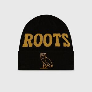 October’s Very Own x Roots Athletics Beanie Black Gold OVO Brand New With Tags